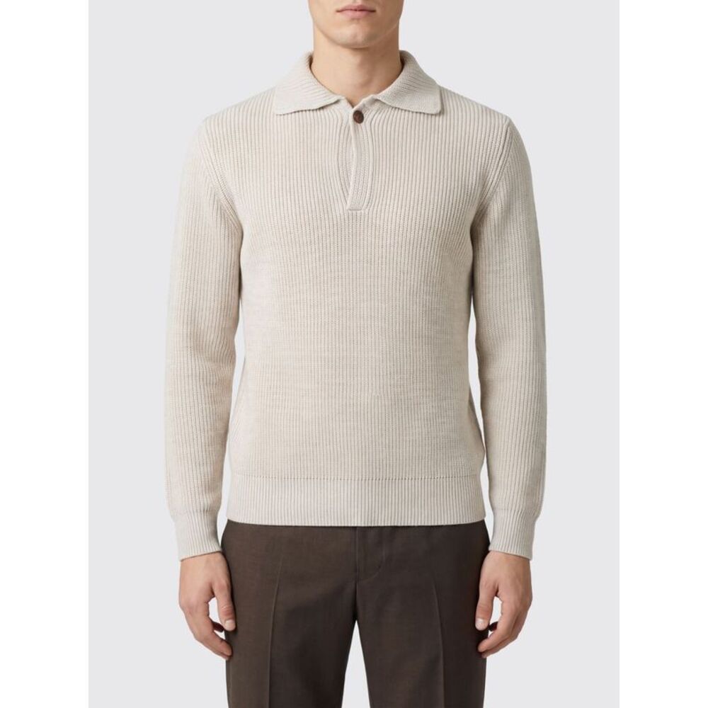 Ballantyne Men Ballantyne Slim Fit Long-Sleeved Wool Polo Shirt